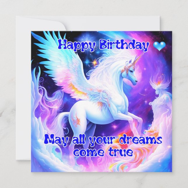 Unicorn Birthday Card (Front)