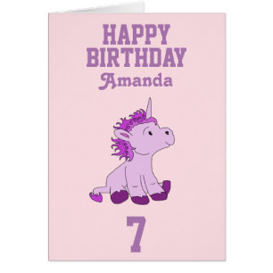 Unicorn Birthday Card for Kids - Personalise it