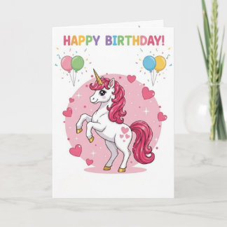 Unicorn Birthday Card |Magical Rainbow