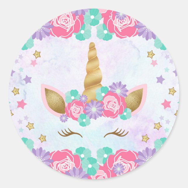 Unicorn Birthday Envelope Seals (Front)