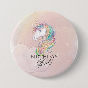 Unicorn birthday girl pin