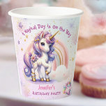 Unicorn Birthday Girl Purple Gold Rainbow Paper  Paper Cups<br><div class="desc">Toast to a magical birthday with our "Unicorn Birthday Girl Purple Gold Rainbow Paper Cups!" These cups are the perfect addition to your birthday celebration. Create cherished memories with every sip, and let the enchanting of the rainbow fill the air. Order today to add a touch of magic to your...</div>