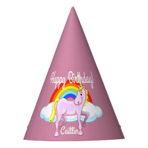 Unicorn Birthday Hats (Customisable)
