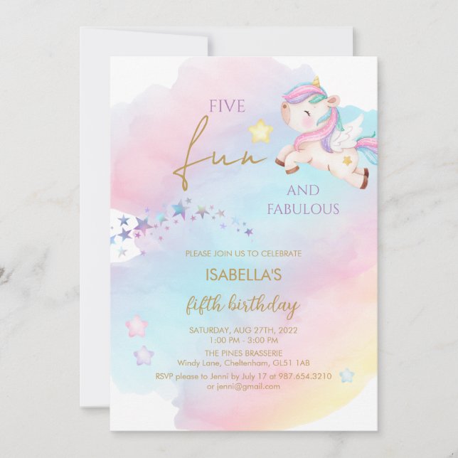 Unicorn Birthday Invitation (Front)