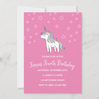 Unicorn Birthday Invitation