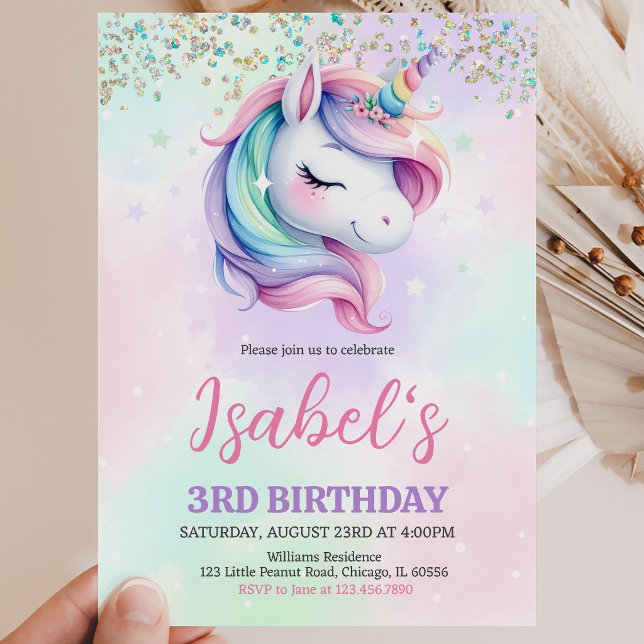 Unicorn Birthday Invitation (Creator Uploaded)