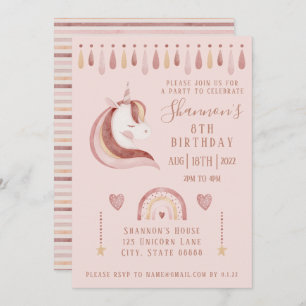 Unicorn Birthday Invitation