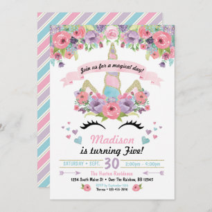 Unicorn Birthday Invitation
