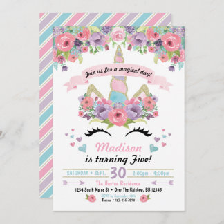 Unicorn Birthday Invitation