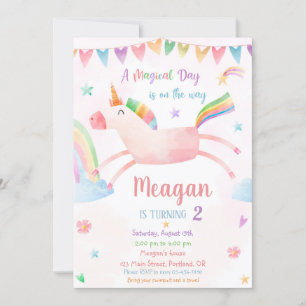 Unicorn birthday invitation Magical birthday party