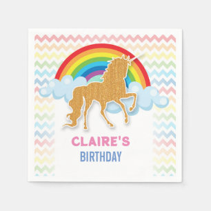 Unicorn Birthday invitation Magical Rainbow Napkin