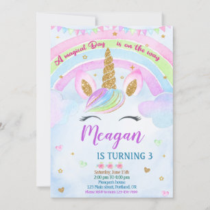 Unicorn birthday invitation Magical unicorn invite