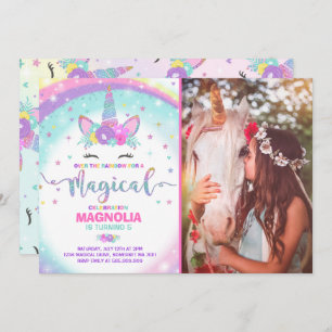 Unicorn Birthday Invitation Magical Unicorn Party