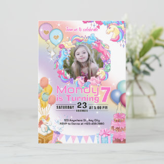 Unicorn Birthday Invitation Party