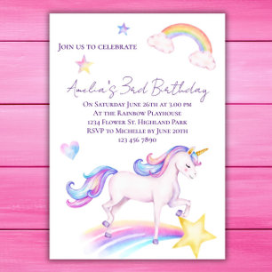Unicorn Birthday Invitation Unicorn Birthday Party