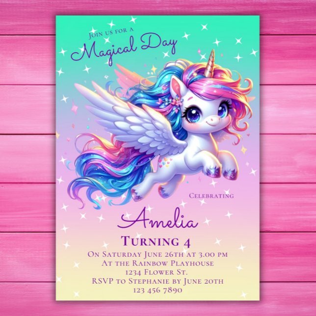 Unicorn Birthday Invitation Unicorn Birthday Party (Creator Uploaded)