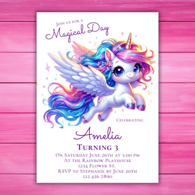 Unicorn Birthday Invitation Unicorn Birthday Party (Creator Uploaded)