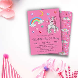 Unicorn Birthday Invitation   Unicorn Party
