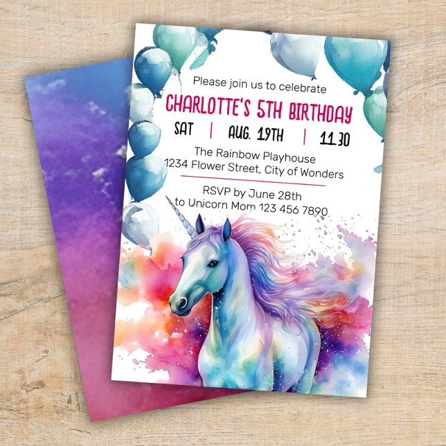 Unicorn Birthday Invitation | Unicorn Party (Creator Uploaded)