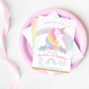 Unicorn Birthday Invitation, Unicorn Party Invite