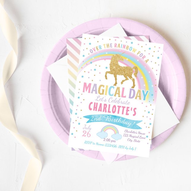 Unicorn Birthday Invitation, Unicorn Party Invite (Creator Uploaded)