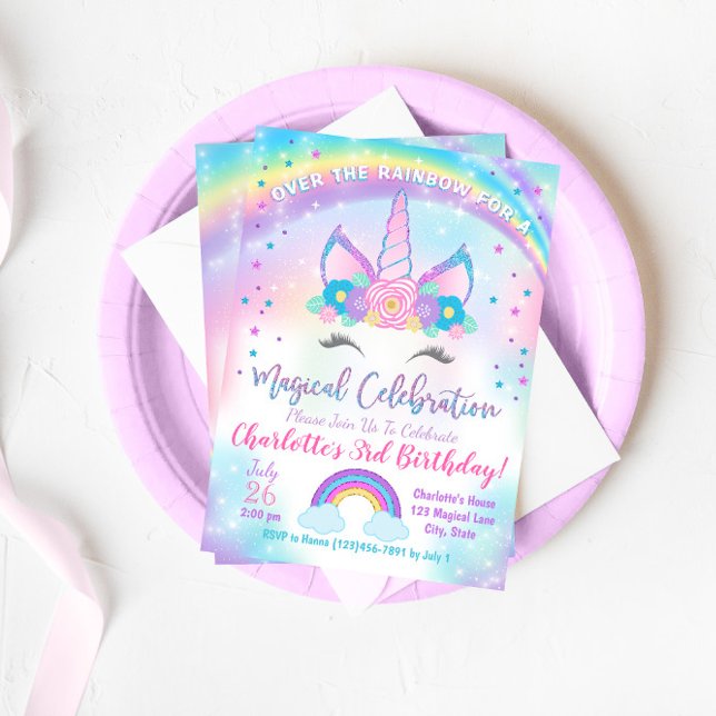 Unicorn Birthday Invitation, Unicorn Party Invite (Creator Uploaded)