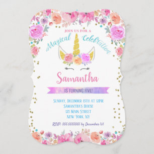 Unicorn Birthday Invitations