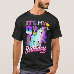 Unicorn Birthday Its My 9th Birthday Outfit Girl B T-Shirt