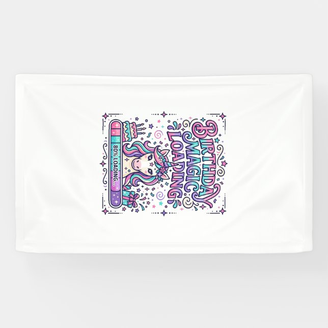Unicorn Birthday Magic Loading Colourful Marketpla Banner (Horizontal)