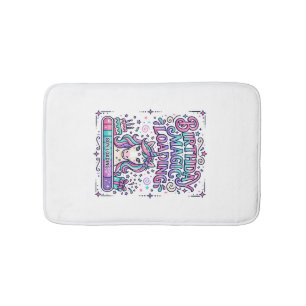 Unicorn Birthday Magic Loading Colourful Marketpla Bath Mat