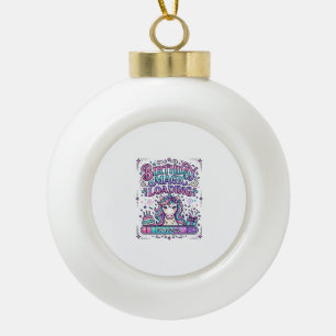 Unicorn Birthday Magic Loading Colourful Marketpla Ceramic Ball Christmas Ornament
