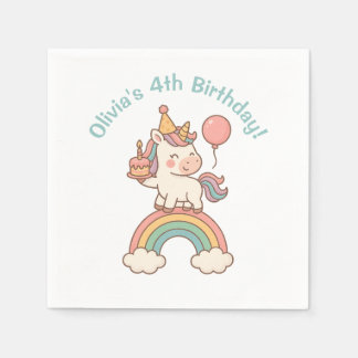 Unicorn Birthday Napkin