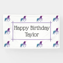 Unicorn Birthday Party Banner