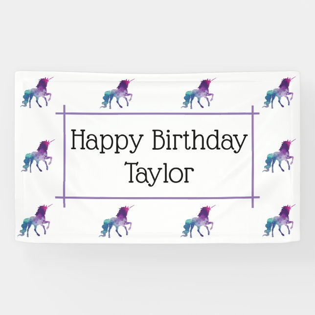 Unicorn Birthday Party Banner (Horizontal)