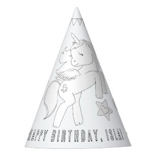 Unicorn Birthday Party - Colour Your Own Hat