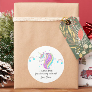 Unicorn Birthday Party Decorations Classic Round Sticker