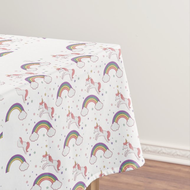 Unicorn Birthday Party Decorations Tablecloth (In Situ)