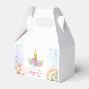 Unicorn Birthday Party Favour Box Magical Pink