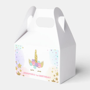 Unicorn Birthday Party Favour Box Magical Pink