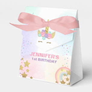 Unicorn Birthday Party Favour Box Magical Pink