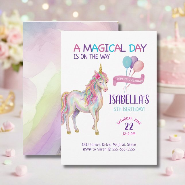 Unicorn Birthday Party Invitation (Creator Uploaded)