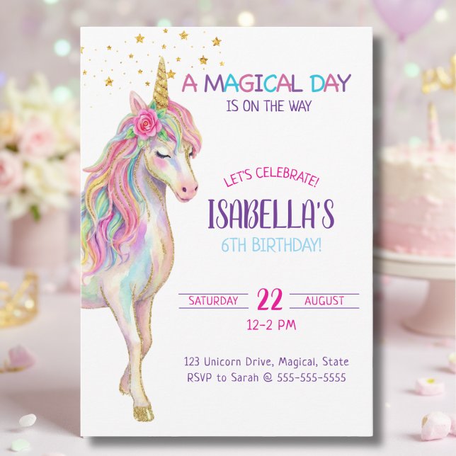 Unicorn Birthday Party Invitation (Creator Uploaded)