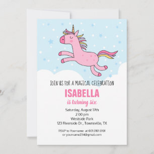 Unicorn Birthday Party Invitation