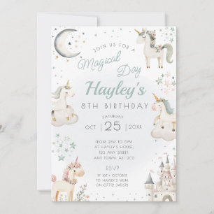 Unicorn Birthday Party Invitation Magical Day