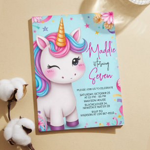 Unicorn Birthday Party Invitation Template