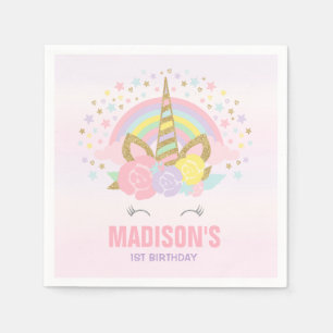 Unicorn Birthday Party Napkin Whimsical Unicorn