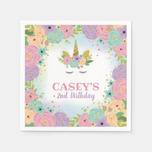 Unicorn Birthday Party Paper Napkins