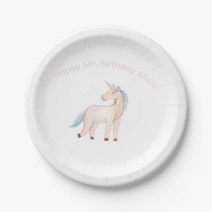 Unicorn Birthday Party Paper Plate
