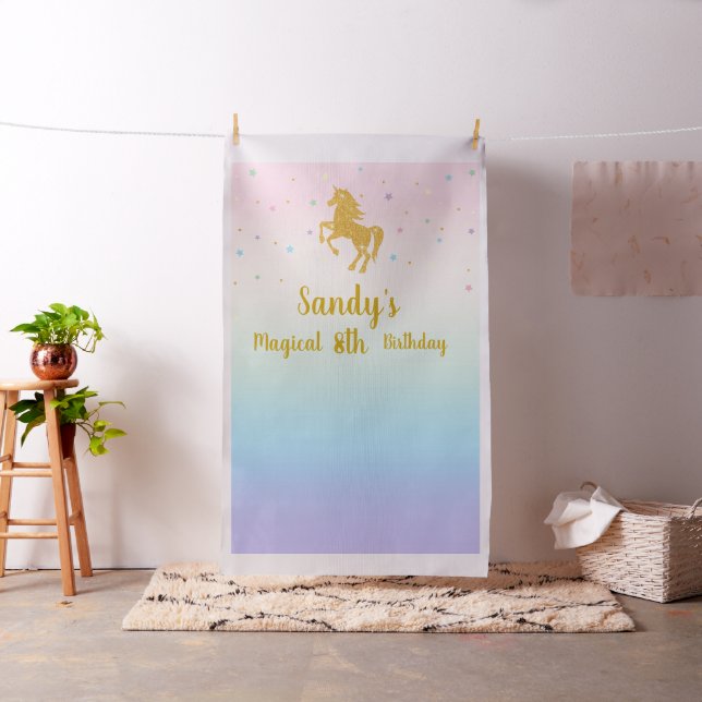 Unicorn Birthday Party Photo Backdrop (In Situ)