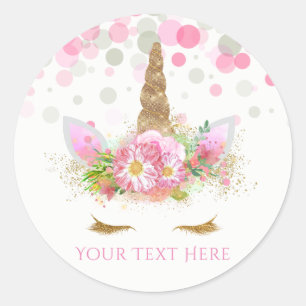 Unicorn Birthday Party Unicorn Face Stickers